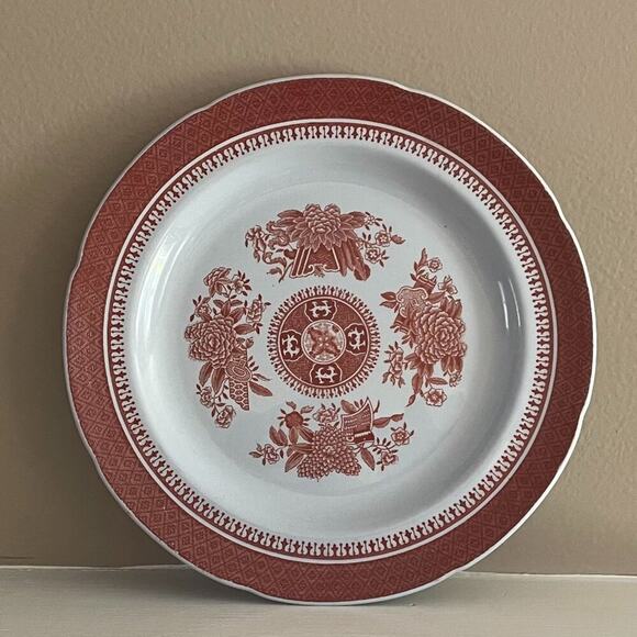 Vintage Spode Fitzhugh Pattern Red, White Salad Plates, 8", Set of 7 - Picture 1 of 9